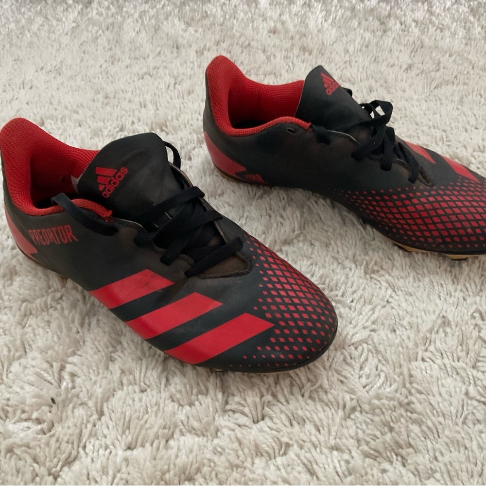 Adidas Predator Black and Red Soccer Cleats